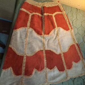 Vintage OOAK suede and knit skirt